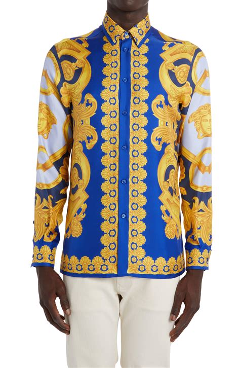 versace men button up|Versace button up shirt.